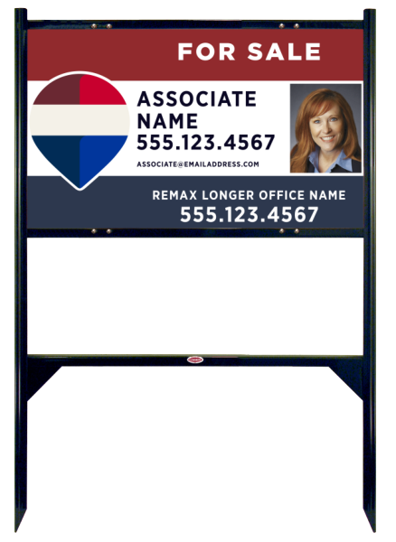 Angle Iron Frame and Associate Name w Photo Sign Panel Unit, 18h x 30w, Steel